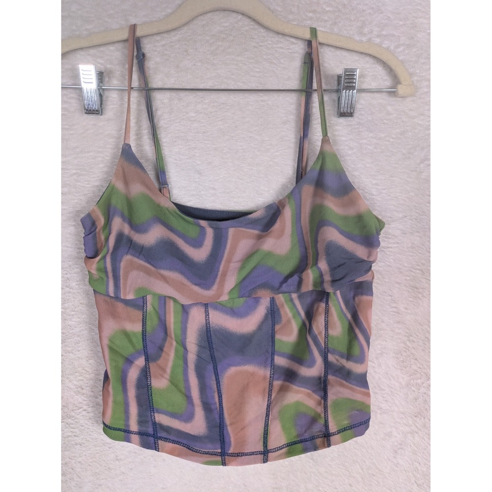 Urban Outfitters Cami Top Women's Medium Multi Color Swirl Mesh Corset Style